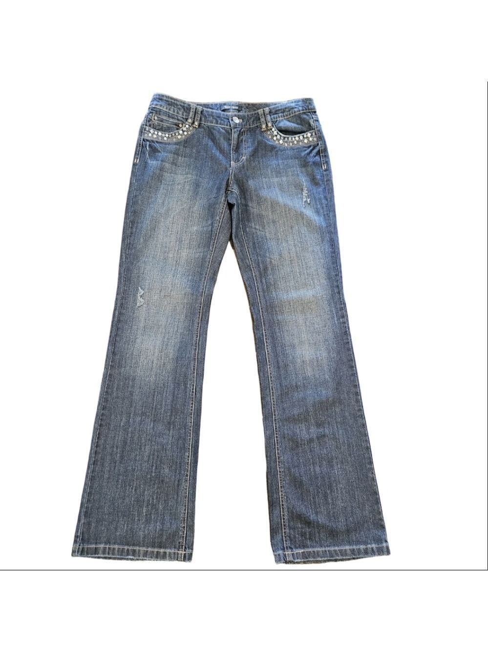 White House Black Market Women's Bootcut Long Inseam Studded Jeans, 8